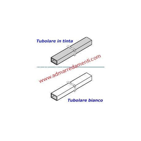 Spalletta Tubolare Bianco Ral 9016  da 100 x 50 x 2mm fino a H-3000